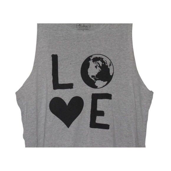 Miken Flow Women's Gray "Love  Globe" Tank Top Size XL - Picture 2 of 4